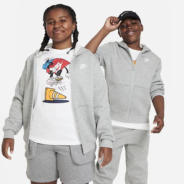 Boys grey nike hoodie cheap